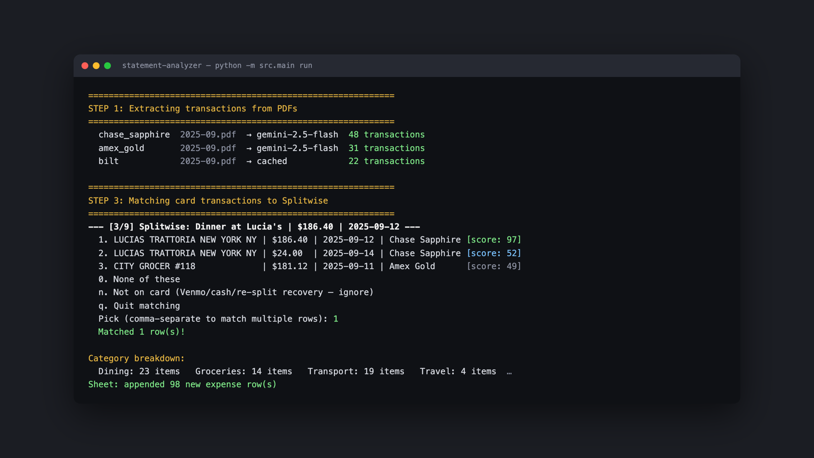 Statement Analyzer
