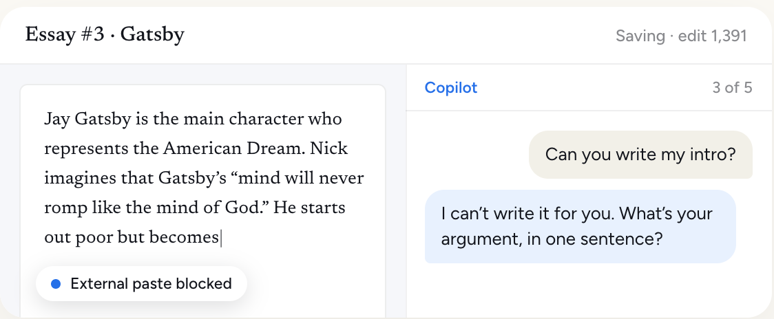 An AI tutor that asks instead of answers